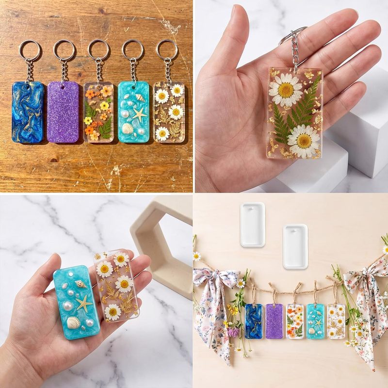 10Resin keychain jewelry casti - Silicone Epoxy Resin Molds Set recension och pris