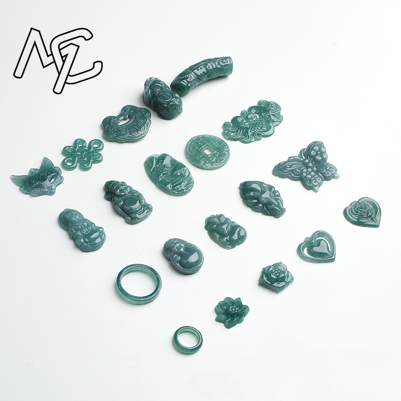 2PC Natural Blue Water Jadeite - Beading recension och pris