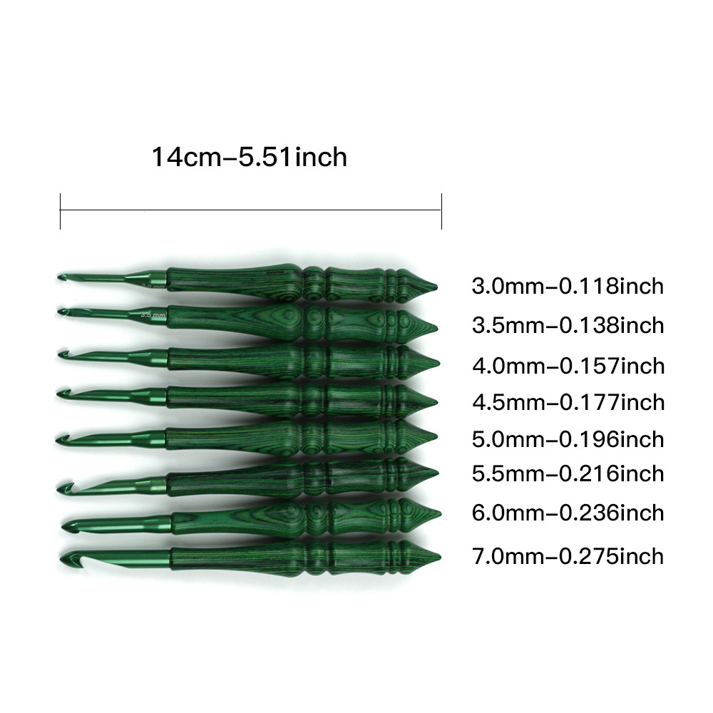 Crochet Hook Set Green Synthet - Wooden Crochet Hooks Ergonomic Handle recension och pris