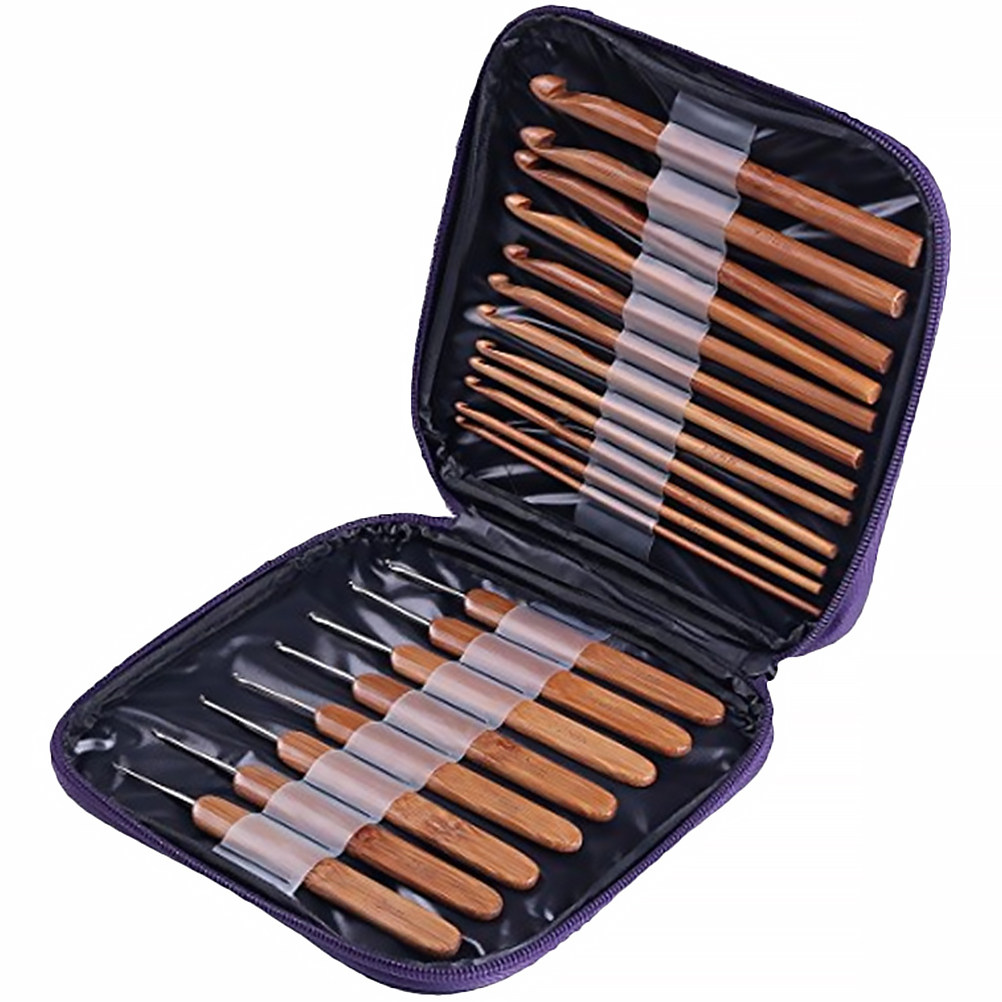 1Set Bamboo Wood Crochet Hook  - Wooden Crochet Hooks Ergonomic Handle recension och pris