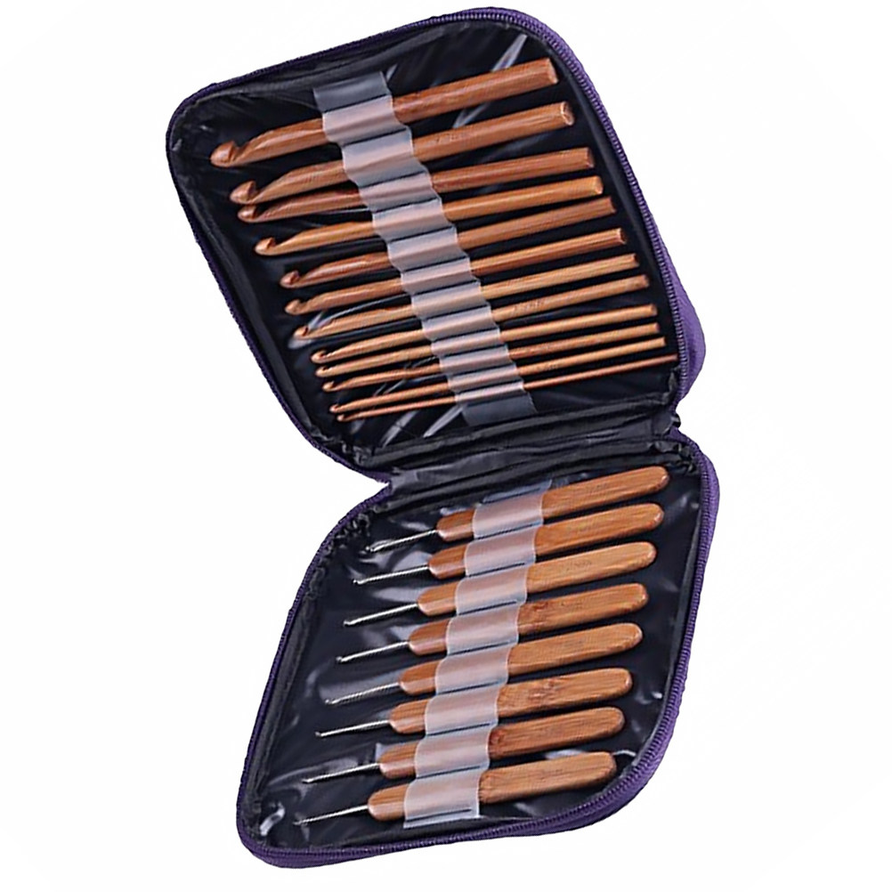 1Set Bamboo Wood Crochet Hook  - Wooden Crochet Hooks Ergonomic Handle recension och pris