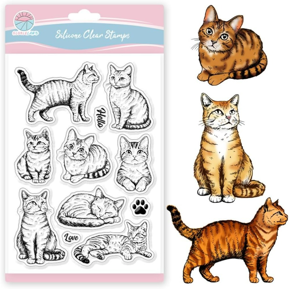 Cat Clear Stamps Realistic Cat - Clear Silicone Stamps For Card Making recension och pris