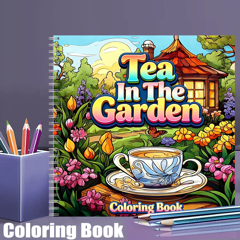 Tea In The Gardens Coloring Bo - Painting Supplies recension och pris