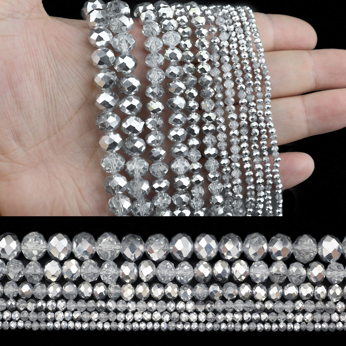 Half Silver Color Transparent  - Glass Seed Beads 2Mm Jewelry Making recension och pris